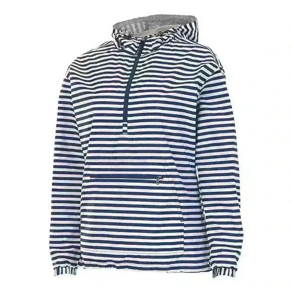 Charles River Apparel Women’s Size XXL Chatham Anorak Striped Navy White Jacket - Picture 2 of 14